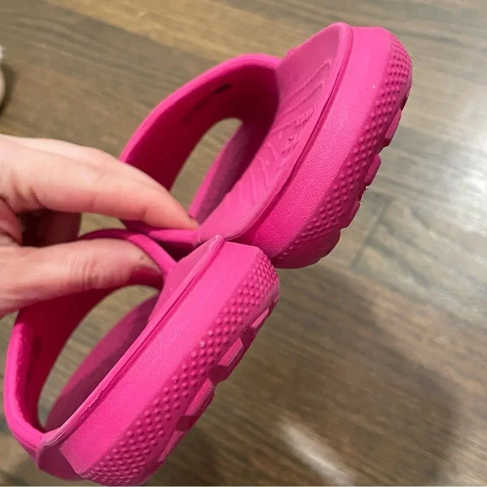Crocs Iconic Confort Slip-On Hot Pink Sandals Toddlers 13